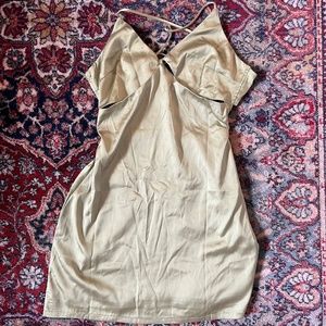 Green Mini Dress with Cutouts